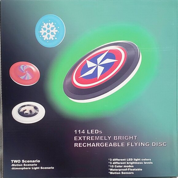 LUXIMI "Light Up LED Flying Disc- Glow in the Dark- 114 Pcs RGB Lights - Picture 1 of 12
